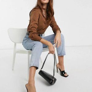 BABATON Silk Printed Blouse with Neck Tie